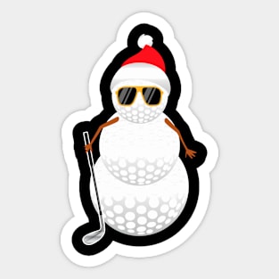 Santa Snowman Golf Ball Golfer Sticker